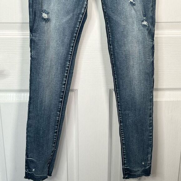 Special A Sz 1 High Rise Skinny Jeans Exposed Button Fly Distressed - Picture 3 of 11
